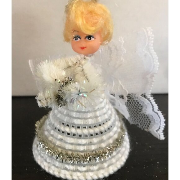 Handcrafted Angel Figurine Set of 3 With Ribbon & Lace Accents - Picture 7 of 14